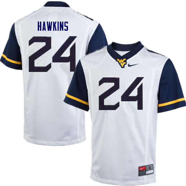Men #24 Roman Hawkins West Virginia Mountaineers College Football Jerseys Sale-White - Click Image to Close